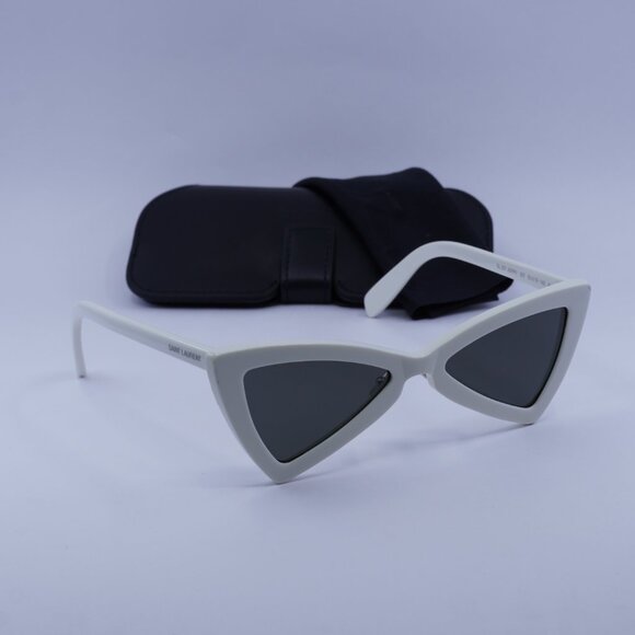 Saint Laurent SL207 JERRY 007 Cat Eye Sunglasses - White/Grey